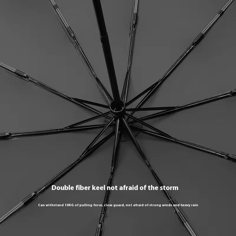 Ring Buckle Design 20 Rib Fully Automatic Umbrella for Men Folding Extra Large Strong Strong WOMEN'S Sunshade Double Umbrella